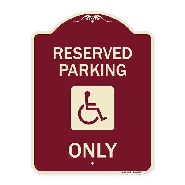 Signmission W/ NY Compliance Reserved Parking W/ Access Icon Heavy-Gauge Aluminum Sign, 24" x 18", BU-1824-22698 A-DES-BU-1824-22698 - main
